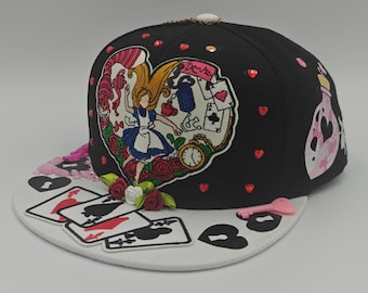 Alice in snapland, wonderland, movie, custom designed snapback hat.