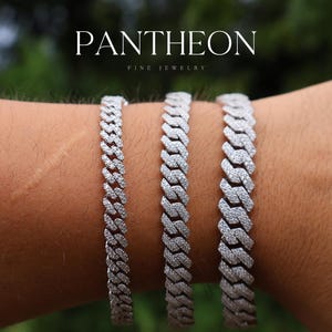 Certified VVS1 Moissanite Miami Cuban Link Bracelet in Solid 925 Sterling Silver - Iced Out Hip Hop Jewelry. Gift for men and women.