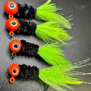 Custom hand tied Crappie jigs (Mustad sickle hooks only)