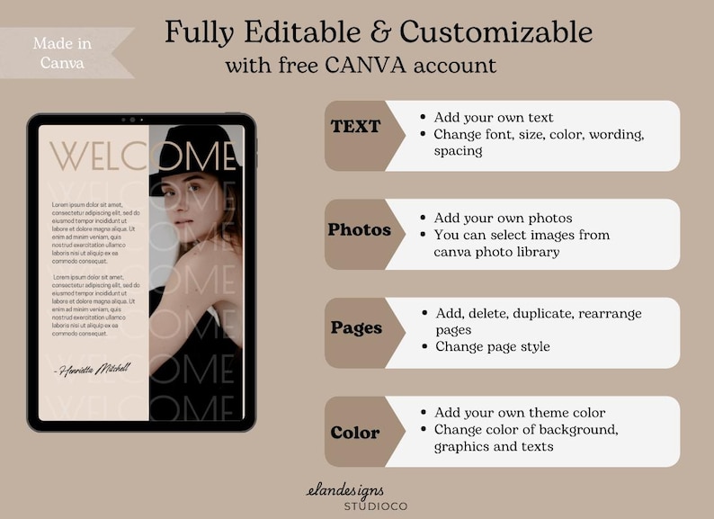100 Page Ebook Template Canva Editable Template Guide Book Course ...