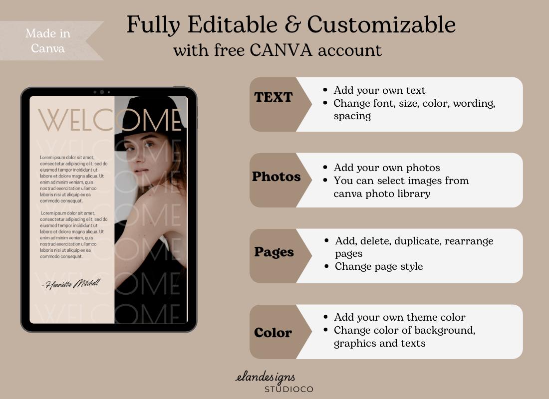100 Page Ebook Template Canva Editable Template Guide Book Course ...