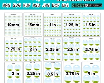 15x Circle Template Bundle Editable Canva Round Frame Sublimation 1 1.75 1.25 2 2.25 3 4 inch 12mm 15mm Custom Circle Label Blank SVG PSD