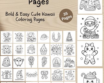 Libro de láminas para colorear navideñas: Dibujos festivos de invierno, Coco Wyo, lindos, kawaii, antiestrés, acogedores, llamativos, fáciles de usar. Páginas en PDF para niños, adolescentes y adultos.