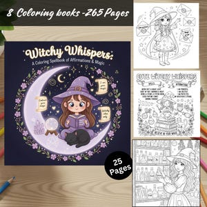 Halloween målarbokspaket 8 böcker 265 sidor Coco Wyo söt mysig läskig bekväm djärv enkla digitala målarbilder i PDF-format för barn tonåringar vuxna bild 8