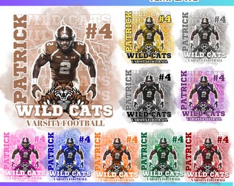 10 edytowalnych szablonów koszulek piłkarskich Niestandardowy projekt koszulki z maskotką piłkarską na mecz Dzień sportu Szkoła Canva PNG DTF Sublimacja