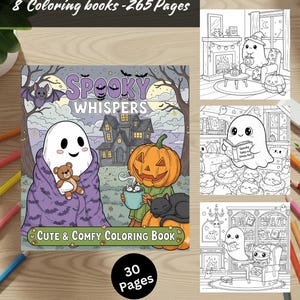 Halloween målarbokspaket 8 böcker 265 sidor Coco Wyo söt mysig läskig bekväm djärv enkla digitala målarbilder i PDF-format för barn tonåringar vuxna bild 6