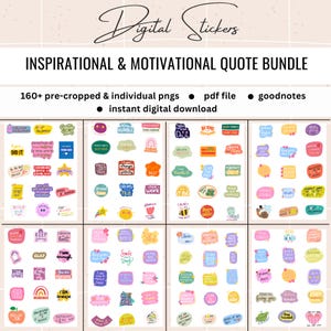 Motiverande klistermärkespaket: Positiva affirmationer för planerare (PNG, PDF digital nedladdning)