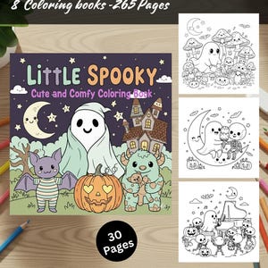 Halloween målarbokspaket 8 böcker 265 sidor Coco Wyo söt mysig läskig bekväm djärv enkla digitala målarbilder i PDF-format för barn tonåringar vuxna bild 3