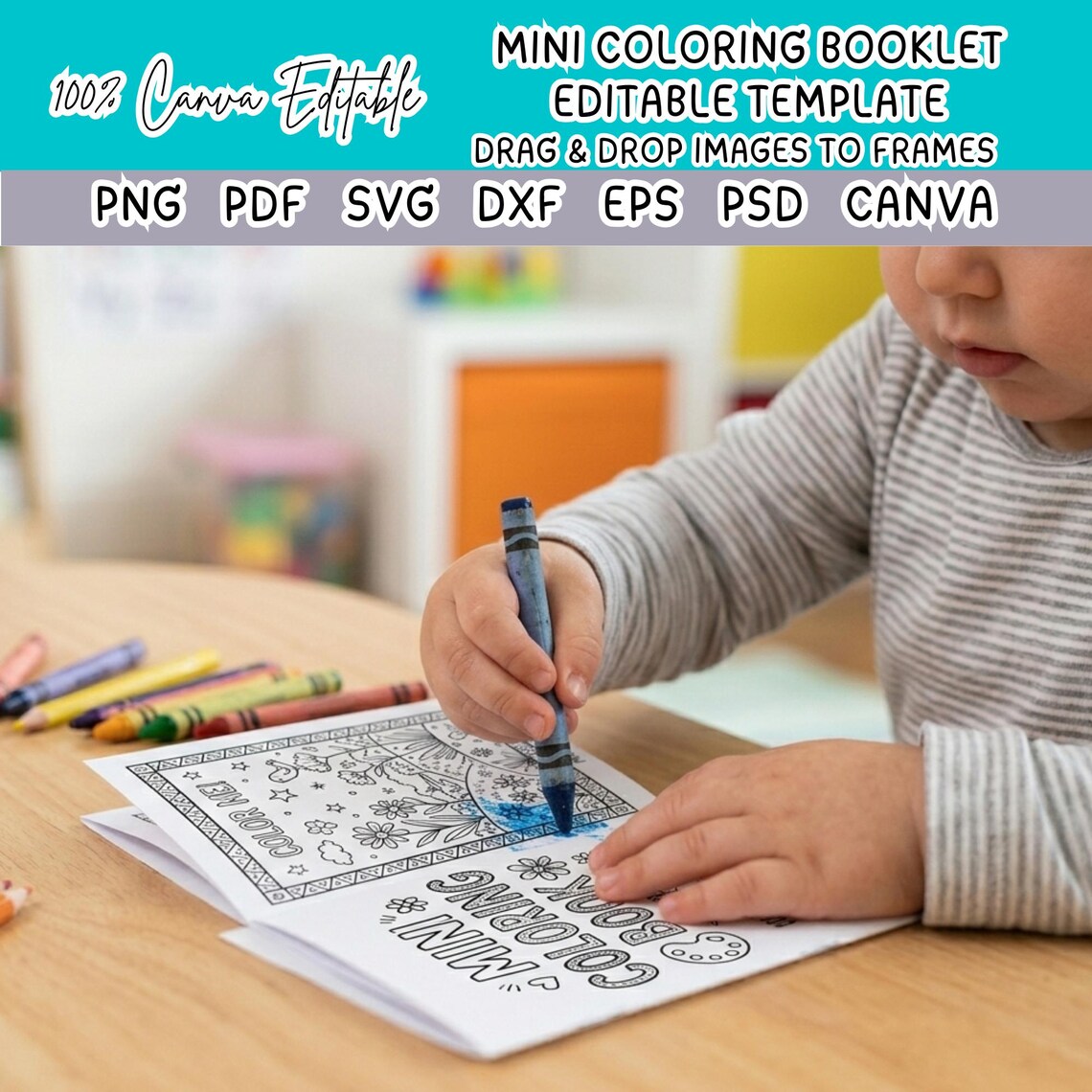 Editable Mini Coloring Book Template,booklet Canva Editable DIY ...