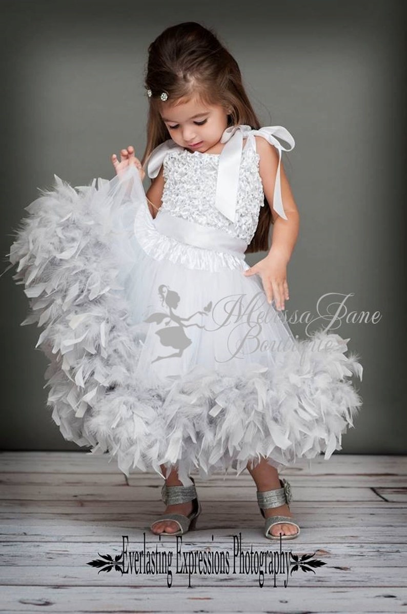 Sparkles and Shine Girls Feather Dress Etsy