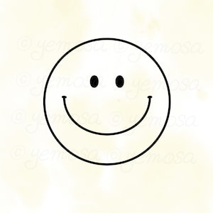 Clipart di faccina sorridente: semplice simbolo di sorriso felice a forma di emoji - Download digitale SVG e PNG