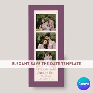DIY Save the Date Magnet Template | Elegant Canva Design | Printable 4x6 Photo + Backer Card | Editable Wedding Template PDF
