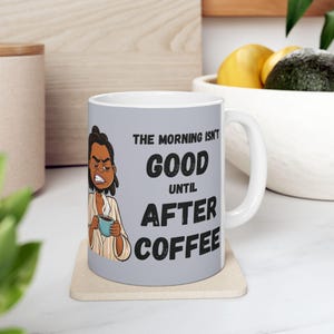 Keramische mok koffieliefhebber, grappig cadeau voor koffieverslaafden, mok ochtendmotivatie, uniek interieur, ideaal verjaardagscadeau