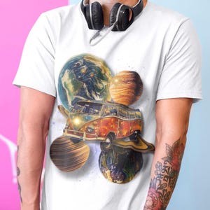 Galactic Van Space Unisex Softstyle T-Shirt - Astronomy Tee, Planets Constellations Shirt, Sci-Fi Top, Space Exploration Apparel. Celestial