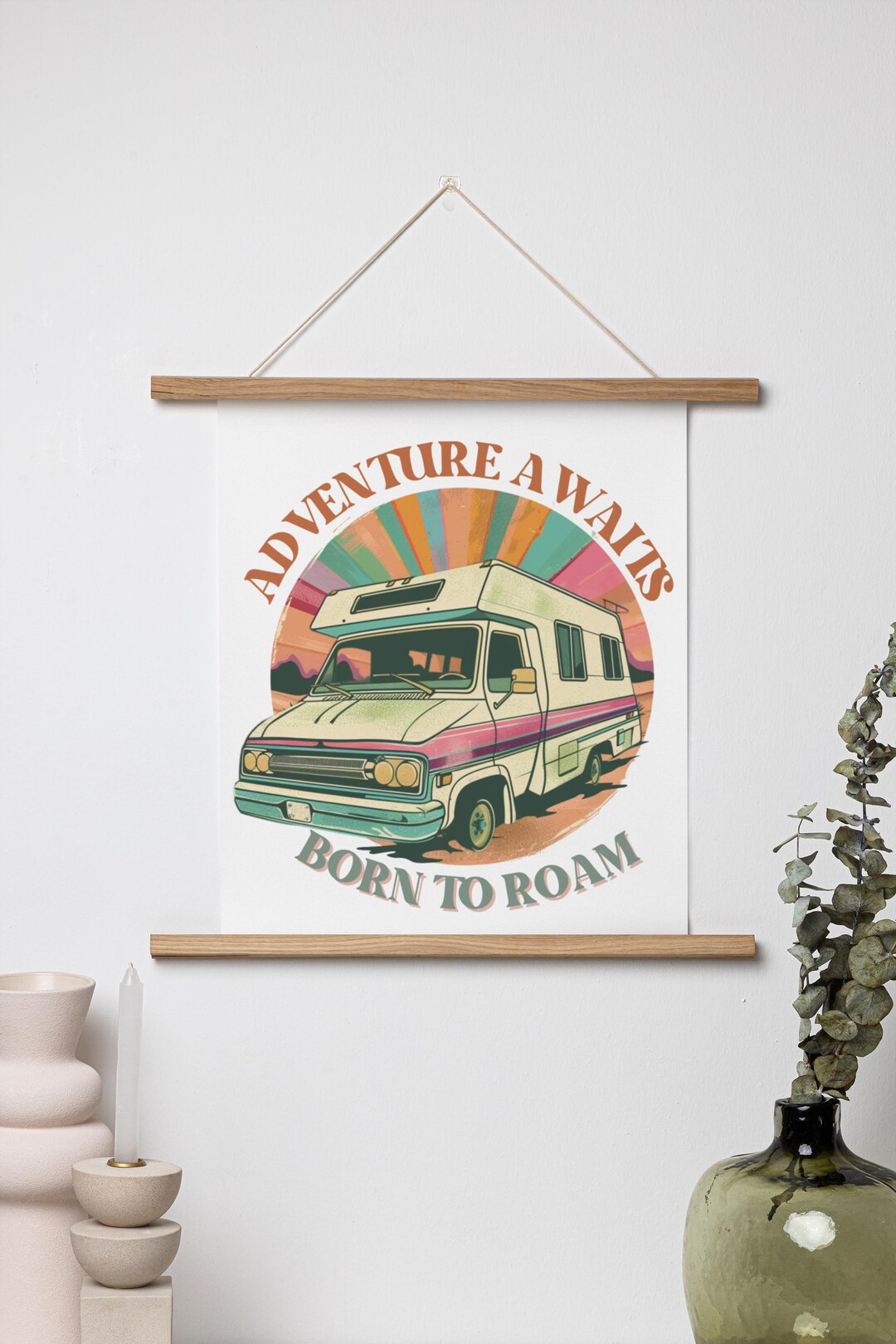 Adventure Themed Vertical Poster | Wanderlust Travel Art | RV Lovers ...