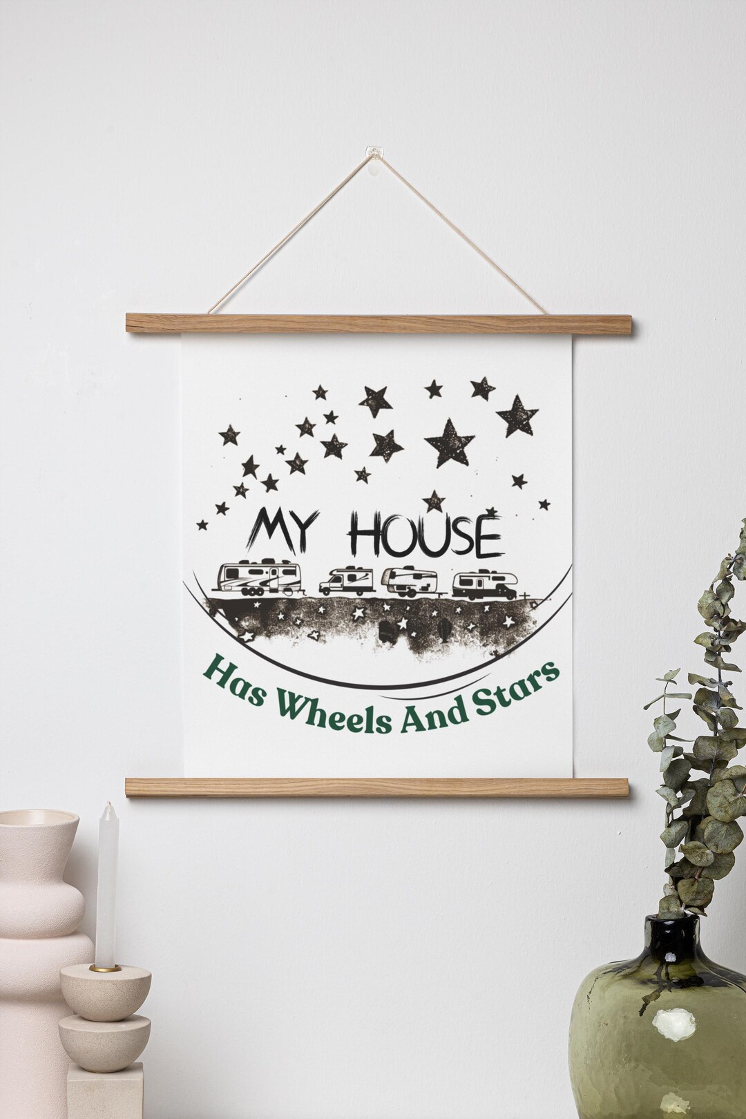 Matte Vertical Posters - My House Has Wheels and Stars RV Life Wall Art ...