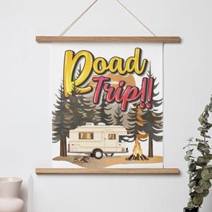 Road Trip Adventure Poster | Travel Decor, Camping Wall Art, Nature Print, Home Decor, Gift for Travelers