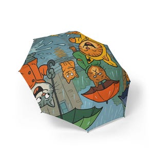 Whimsical Cat Umbrella | Cute Folding Rain Accessory for Cat Lovers | Perfect Gift for Pet Owners, Birthdays, Cat-Themed Parties, or Rainy