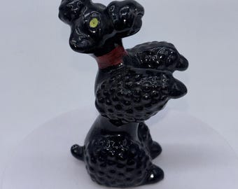 Vintage 1950's POODLE Beggar Black Red 4" Inch Made In Japan