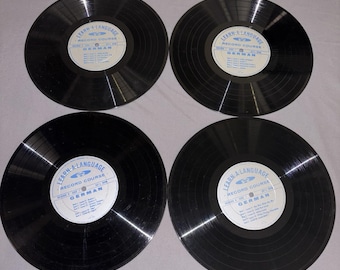 Vintage LEARN-A-LANGUAGE 4 Schallplattenkurs LP Deutsch 33 1/3 U/min 10" 1955