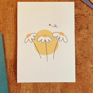 Postkarte A6 Flowers Bee | individuelles Papier | nachhaltiger Digitaldruck