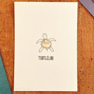 Postkarte A6 Schildkröte Tortellini | Turtlelini | nachhaltiger Digitaldruck | individuelles Papier