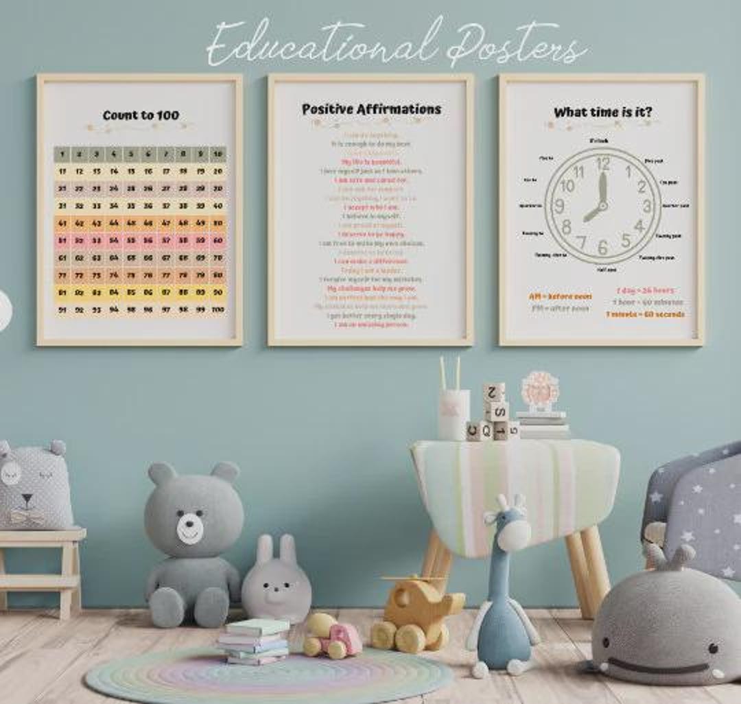 12 Sets of Educational Posters for Kids & Toddlers, Printable Learning ...