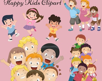 Happy Kids Clipart, Kids Clipart SVG/PNG/PDF, Back to School Clipart, Playing kids, Educational Clipart, School children clipart, Digitals