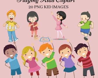 Cartoon Kids Clipart, Playing Kids Clipart, School Children Clipart, Active Student Clipart, Children Activities Clipart, Printable Clipart