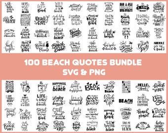 100 Beach Quotes Svg Bundle, Beach Life Svg, Beach Vibes Svg, Summer Sayings Svg Files for Cricut, Beach Shirt Svg, Sublimation Designs