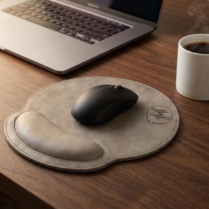 Custom Leather Mouse Pad,Personalized Coworker Gift,Office Gifts,Gift for Dad,Mousepad Birthday Monogram,Wedding Gift,Teacher Gift,Boss Gift