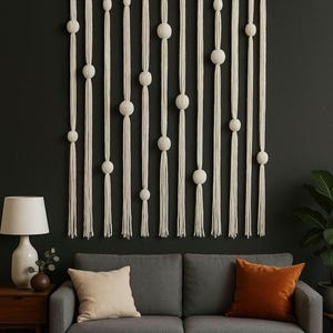 Macrame Woven Wall Hanging, Large Woven Yarn Art, Textile Wall Hanging