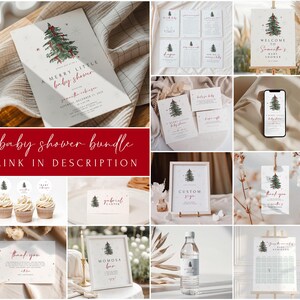 Christmas Baby Shower Invitation Red Bow A Merry Little Baby Shower Invite Editable Winter Baby Shower Invitation Template Santa Baby Shower image 5