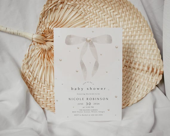 → View on Etsy: Beige Bow Baby Shower Invitation Gender Neutral Minimalist Modern Boho Ribbon Baby Shower Invite Classic Editable Digital Template Card Beige Bow Baby Shower Invitation Gender Neutral Minimalist Modern Boho Ribbon Baby Shower Invite Classic Editable Digital Template Card