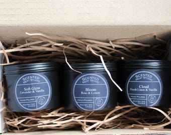 Set regalo di candele di soia versate a mano – Scegli le tue fragranze – Aromaterapia ecologica