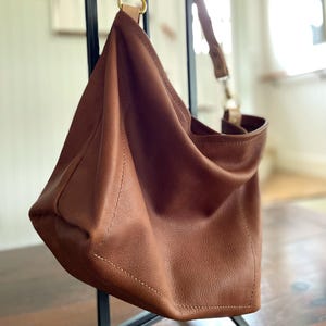 Slouchy Leather Tote Large Handmade Boho Purse for Work Gift for Her Minimalist Large Shoulder Bag Soft Full Grain Classy Leather Handbag