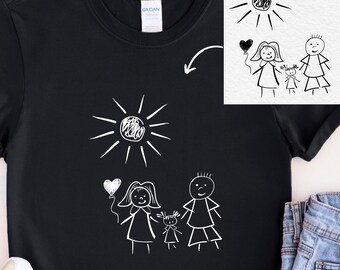 Custom Drawing Shirt, Kids Drawing Shirt, Actual Drawing Shirt, Kids Art Shirt, Gift for Mom, Gift for Dad, Personalized Gift
