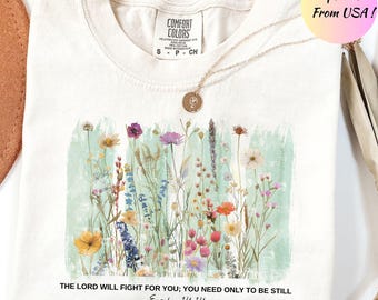Comfort Colors Christian Shirt: Floral Bible Verse, Religious Gift