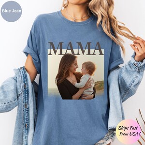 Custom Photo Mama Shirt,Vintage Mom Photo Shirt,Comfort Colors Shirt for Mom, Mothers Day Gift, New Mom Shirt, Grandma Gift image 3