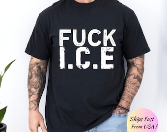 Camiseta "Abolir el hielo", camiseta "F*ck Ice", camiseta proinmigración, camiseta "Anti Ice", "Ningún ser humano es ilegal", camiseta anti-MAGA, anti-Trump, mercancía política