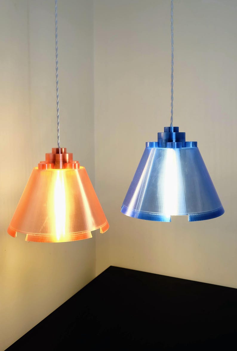 Lampe de bureau de style bloc de briques de construction | Lampe de chevet imprimée en 3D | Lampe de table imprimée en 3D | Lampe LED E27 | Décoration d'intérieur image 13