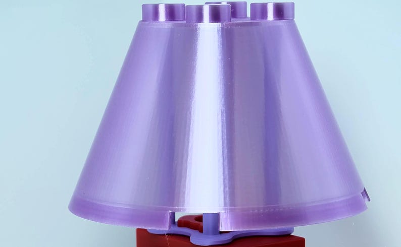 Lampe de bureau de style bloc de briques de construction | Lampe de chevet imprimée en 3D | Lampe de table imprimée en 3D | Lampe LED E27 | Décoration d'intérieur Translucent Purple