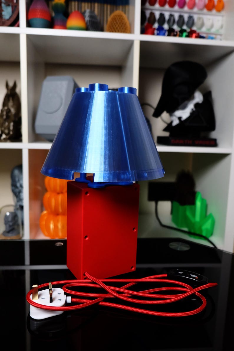 Lampe de bureau de style bloc de briques de construction | Lampe de chevet imprimée en 3D | Lampe de table imprimée en 3D | Lampe LED E27 | Décoration d'intérieur image 5