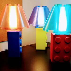 Lampe de bureau de style bloc de briques de construction | Lampe de chevet imprimée en 3D | Lampe de table imprimée en 3D | Lampe LED E27 | Décoration d'intérieur image 7