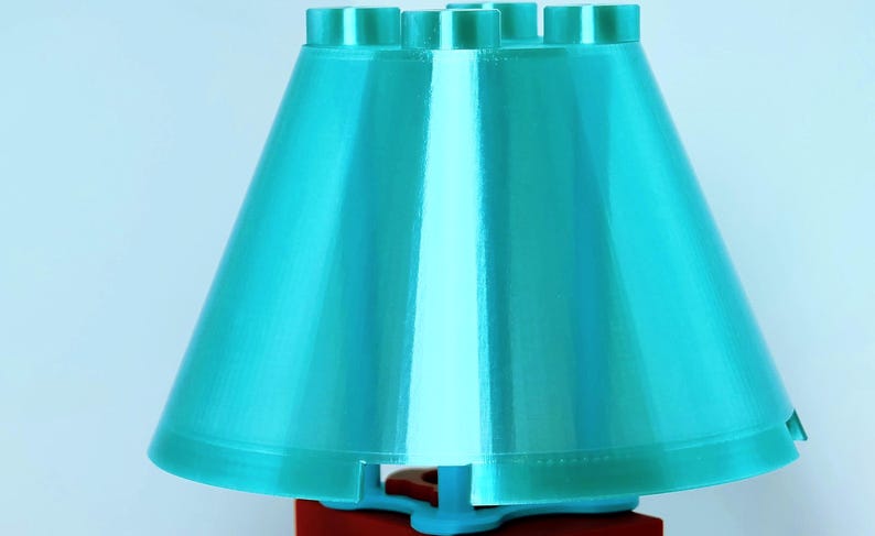 Lampe de bureau de style bloc de briques de construction | Lampe de chevet imprimée en 3D | Lampe de table imprimée en 3D | Lampe LED E27 | Décoration d'intérieur Translucent Teal