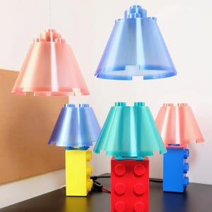 Lampe de bureau de style bloc de briques de construction | Lampe de chevet imprimée en 3D | Lampe de table imprimée en 3D | Lampe LED E27 | Décoration d'intérieur image 12