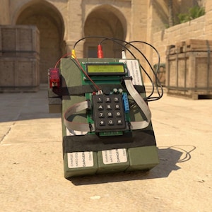 Relógio/Temporizador Réplica da Bomba do Jogo CS – Relógio de Mesa Impresso em 3D com Efeitos de LED