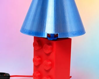 Lámpara de escritorio estilo bloques de construcción / Lámpara de mesita de noche impresa en 3D / Lámpara de mesa impresa en 3D / Lámpara LED E27 / Decoración del hogar