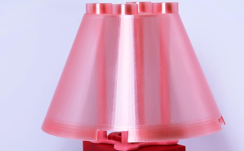 Lampe de bureau de style bloc de briques de construction | Lampe de chevet imprimée en 3D | Lampe de table imprimée en 3D | Lampe LED E27 | Décoration d'intérieur Translucent Pink
