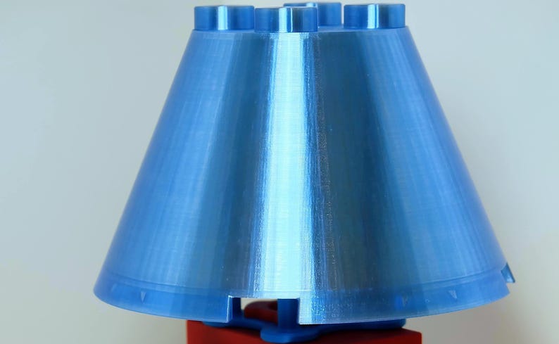 Lampe de bureau de style bloc de briques de construction | Lampe de chevet imprimée en 3D | Lampe de table imprimée en 3D | Lampe LED E27 | Décoration d'intérieur Translucent Blue